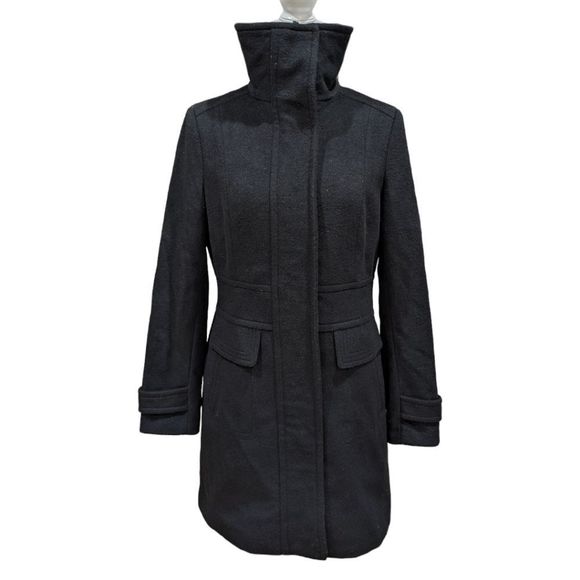 NWT Cole Haan Signature Women's Black Wool Blend Coat Size 4 - Picture 1 of 10
